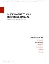 slick 4300 overhaul manual